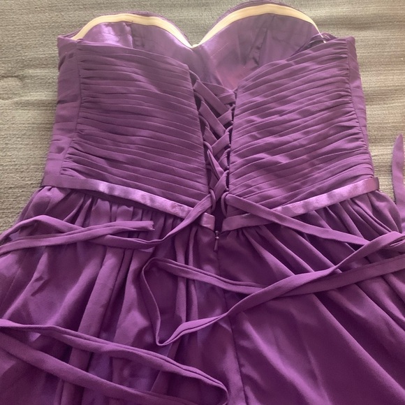 New May Queen Strapless Maxi Dress Gown Corset Top Evening Prom Purple Plum 10 - Picture 9 of 16